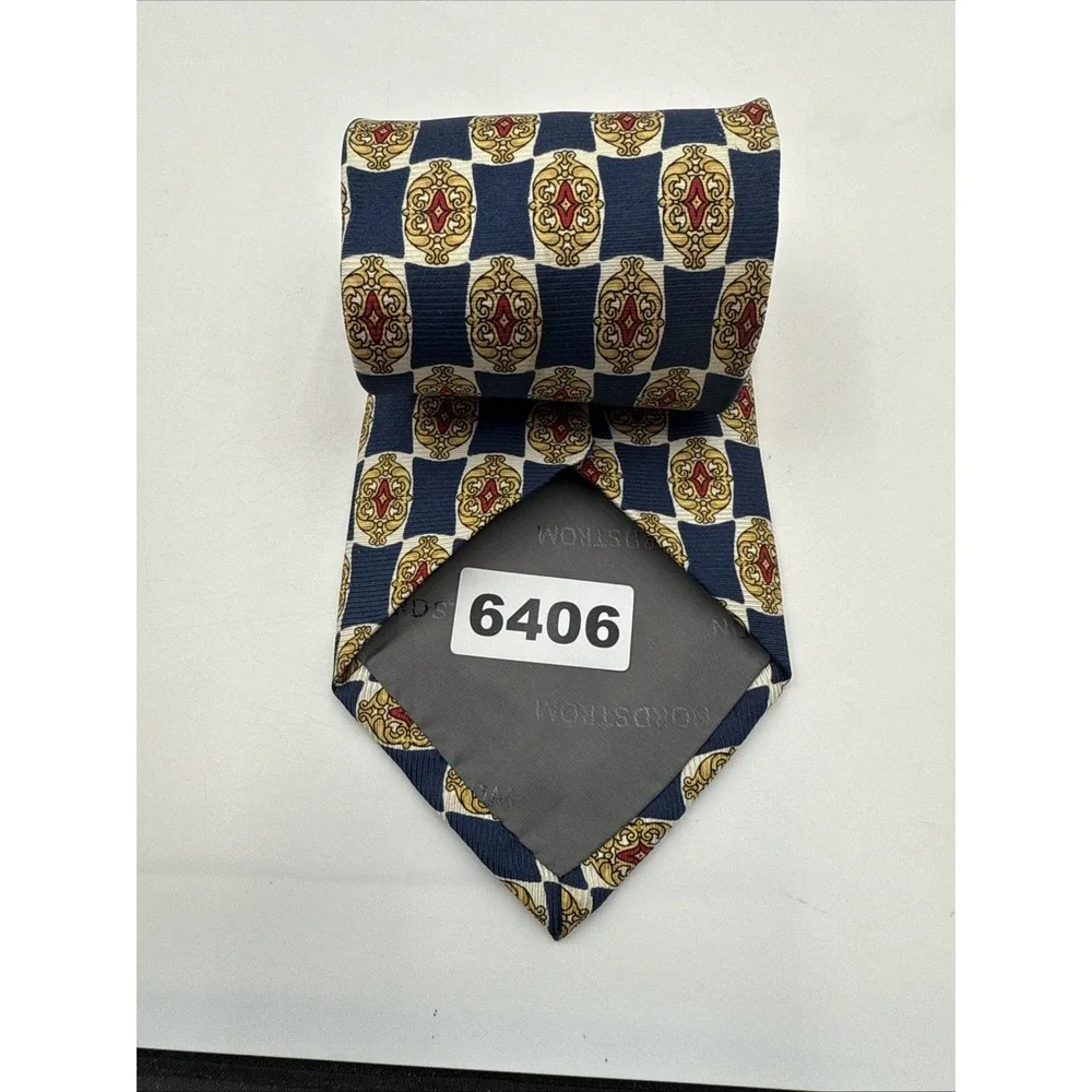 Robert Talbott Best Of Class Nordstrom Tie Blue Gold Heraldic Medalion USA 58